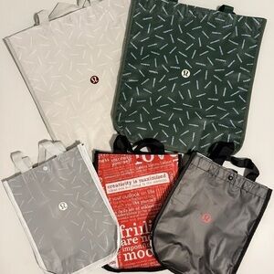 lululemon athletica Black, Gray, Green, Red, and White Tote Bags